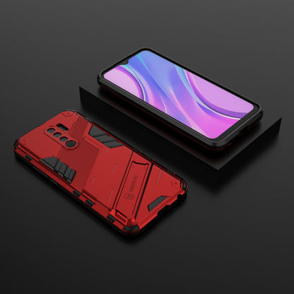 Xiaomi Redmi 9 Shockproof Phone Case - Punk Armor 2-in-1 PC + TPU with Invisible Holder