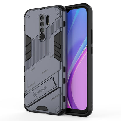 Xiaomi Redmi 9 Shockproof Phone Case - Punk Armor 2-in-1 PC + TPU with Invisible Holder