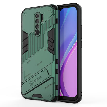 Xiaomi Redmi 9 Shockproof Phone Case - Punk Armor 2-in-1 PC + TPU with Invisible Holder