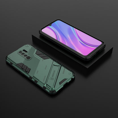 Xiaomi Redmi 9 Shockproof Phone Case - Punk Armor 2-in-1 PC + TPU with Invisible Holder