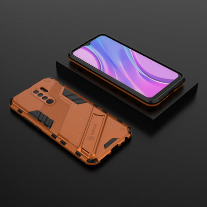 Xiaomi Redmi 9 Shockproof Phone Case - Punk Armor 2-in-1 PC + TPU with Invisible Holder