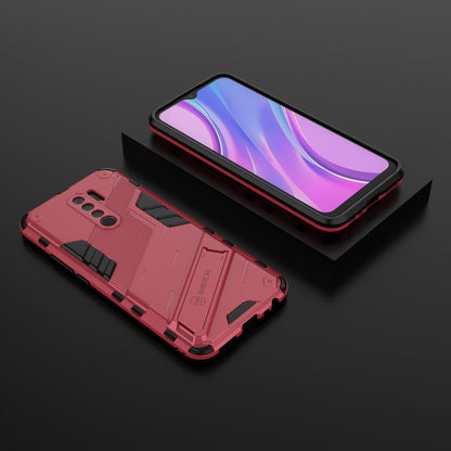 Xiaomi Redmi 9 Shockproof Phone Case - Punk Armor 2-in-1 PC + TPU with Invisible Holder