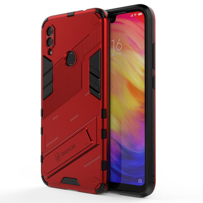 Xiaomi Redmi Note 7 Shockproof Phone Case - Punk Armor 2-in-1 PC + TPU with Invisible Holder