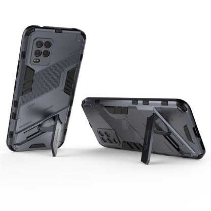 Xiaomi Mi 10 Lite 5G Shockproof Phone Case - Punk Armor 2-in-1 PC + TPU with Invisible Holder