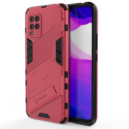 Xiaomi Mi 10 Lite 5G Shockproof Phone Case - Punk Armor 2-in-1 PC + TPU with Invisible Holder