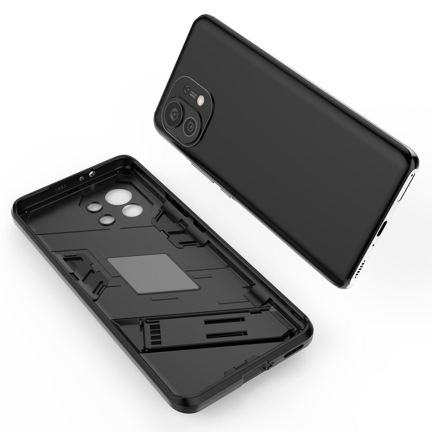 Xiaomi Mi 11 Shockproof Phone Case - Punk Armor 2-in-1 PC + TPU with Invisible Holder