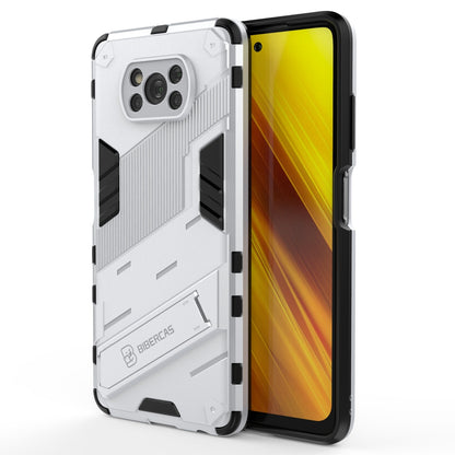 Xiaomi Poco X3 Shockproof Phone Case - Punk Armor 2-in-1 PC + TPU with Invisible Holder