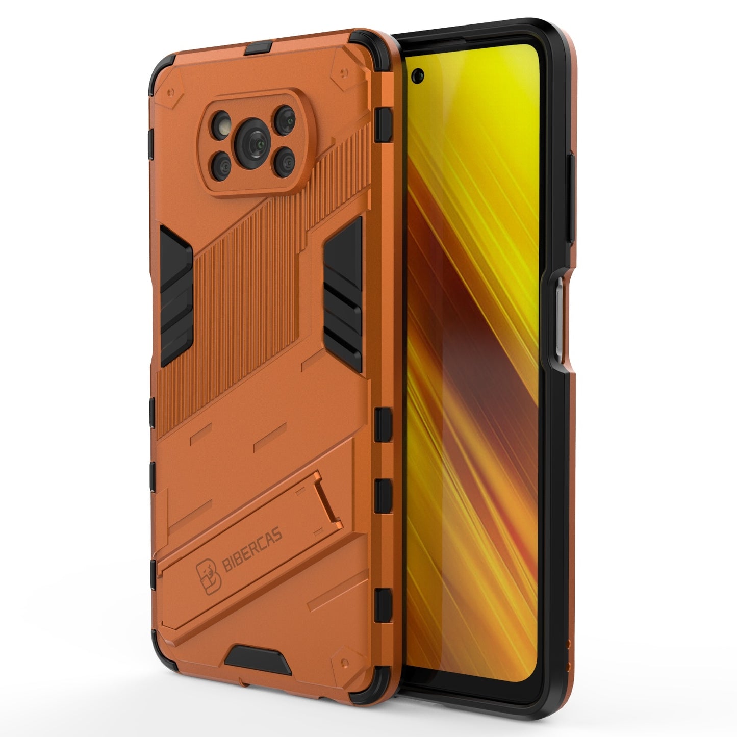 Xiaomi Poco X3 Shockproof Phone Case - Punk Armor 2-in-1 PC + TPU with Invisible Holder