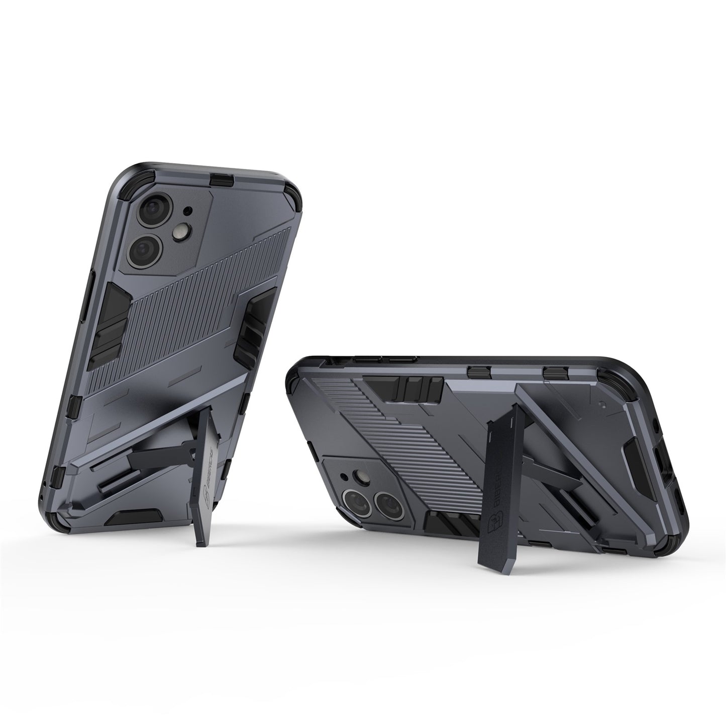 iPhone 12 mini Shockproof Phone Case - Punk Armor 2-in-1 PC + TPU with Invisible Holder