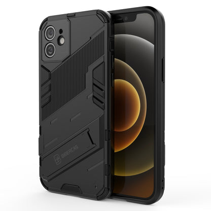 iPhone 12 Shockproof Phone Case - Punk Armor 2-in-1 PC + TPU with Invisible Holder