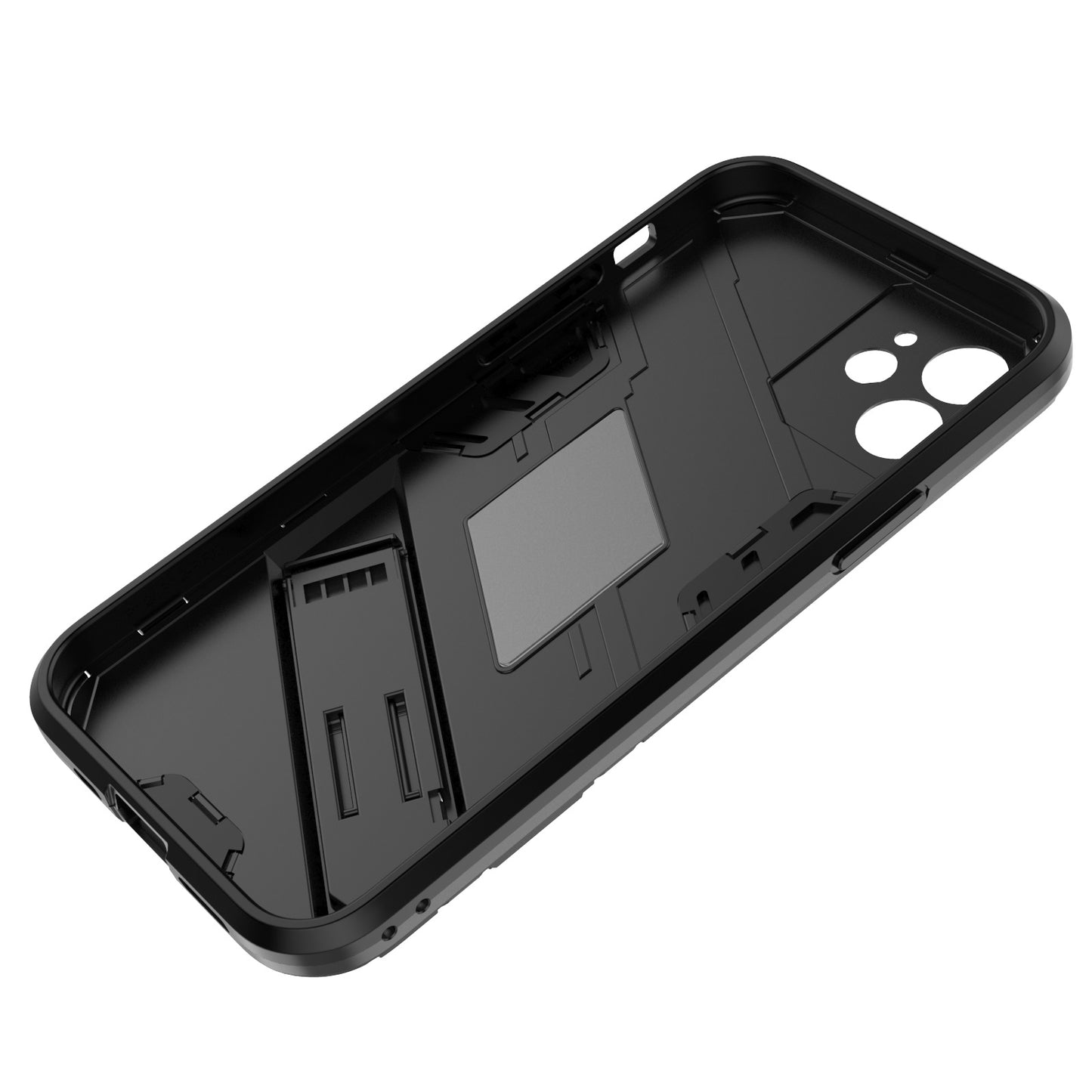 iPhone 12 Shockproof Phone Case - Punk Armor 2-in-1 PC + TPU with Invisible Holder