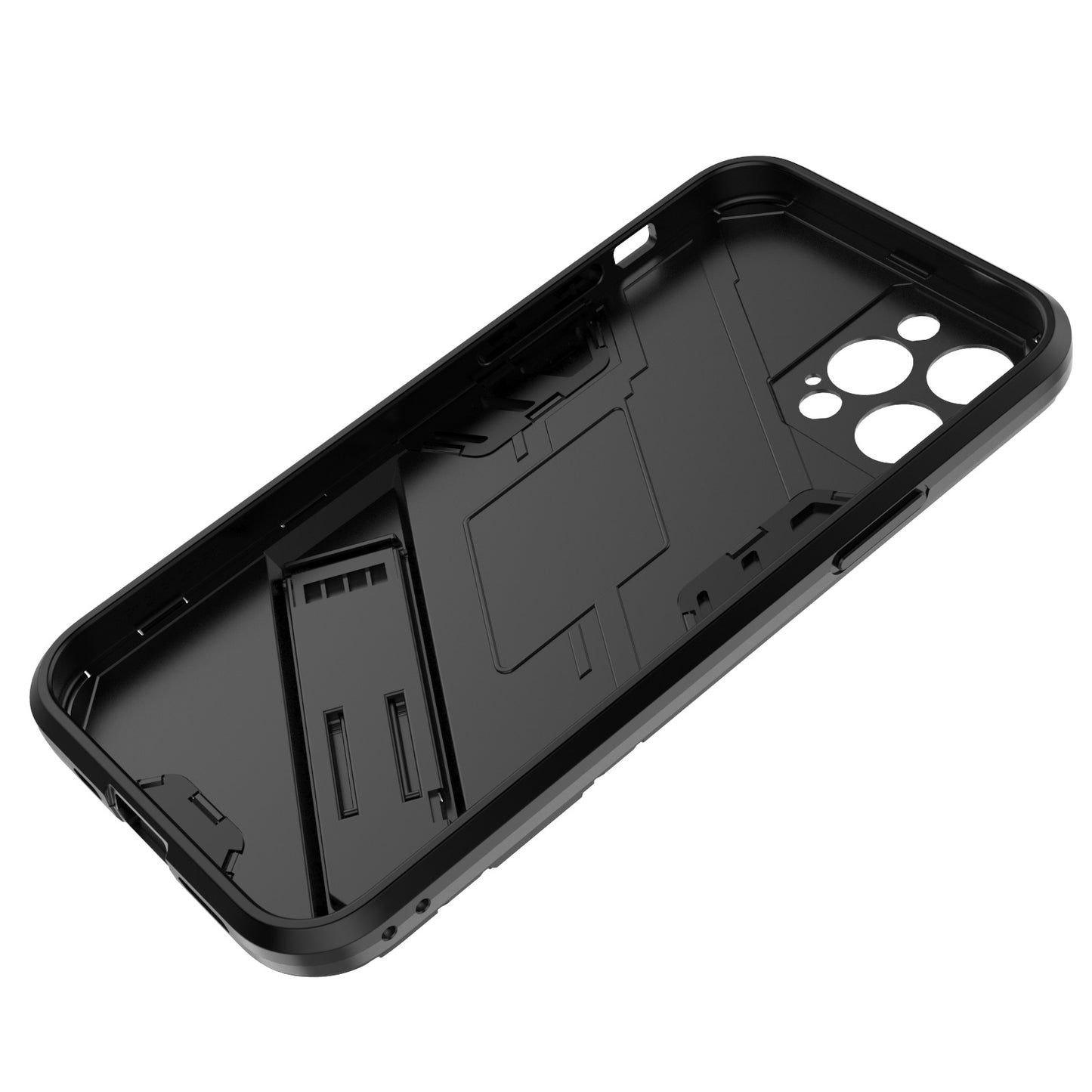 iPhone 12 Pro Shockproof Phone Case - Punk Armor 2-in-1 PC + TPU with Invisible Holder