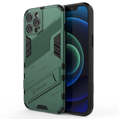 iPhone 12 Pro Max Shockproof Phone Case - Punk Armor 2-in-1 PC + TPU with Invisible Holder