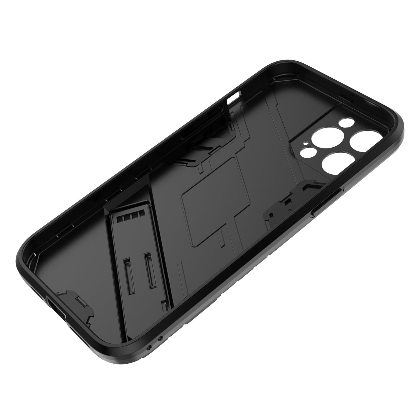 iPhone 12 Pro Max Shockproof Phone Case - Punk Armor 2-in-1 PC + TPU with Invisible Holder