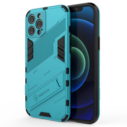 iPhone 12 Pro Max Shockproof Phone Case - Punk Armor 2-in-1 PC + TPU with Invisible Holder