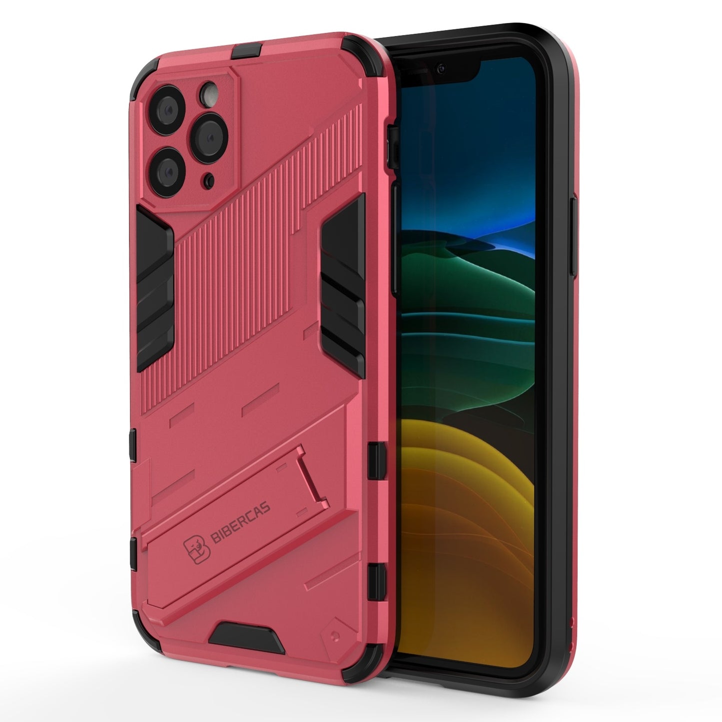 iPhone 11 Shockproof Phone Case - Punk Armor 2-in-1 PC + TPU with Invisible Holder