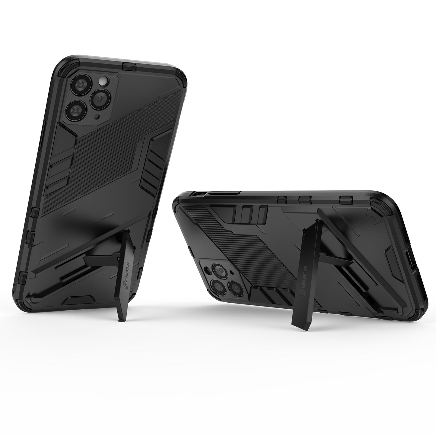 iPhone 11 Pro Max Shockproof Phone Case - Punk Armor 2-in-1 PC + TPU with Invisible Holder