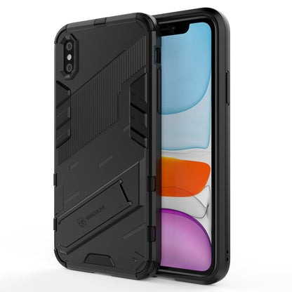 iPhone X/XS Shockproof Phone Case - Punk Armor 2-in-1 PC + TPU with Invisible Holder