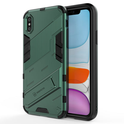 iPhone X/XS Shockproof Phone Case - Punk Armor 2-in-1 PC + TPU with Invisible Holder