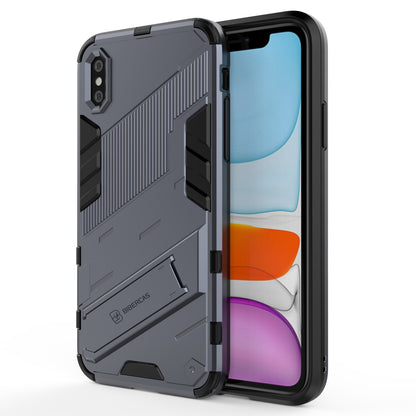 iPhone X/XS Shockproof Phone Case - Punk Armor 2-in-1 PC + TPU with Invisible Holder