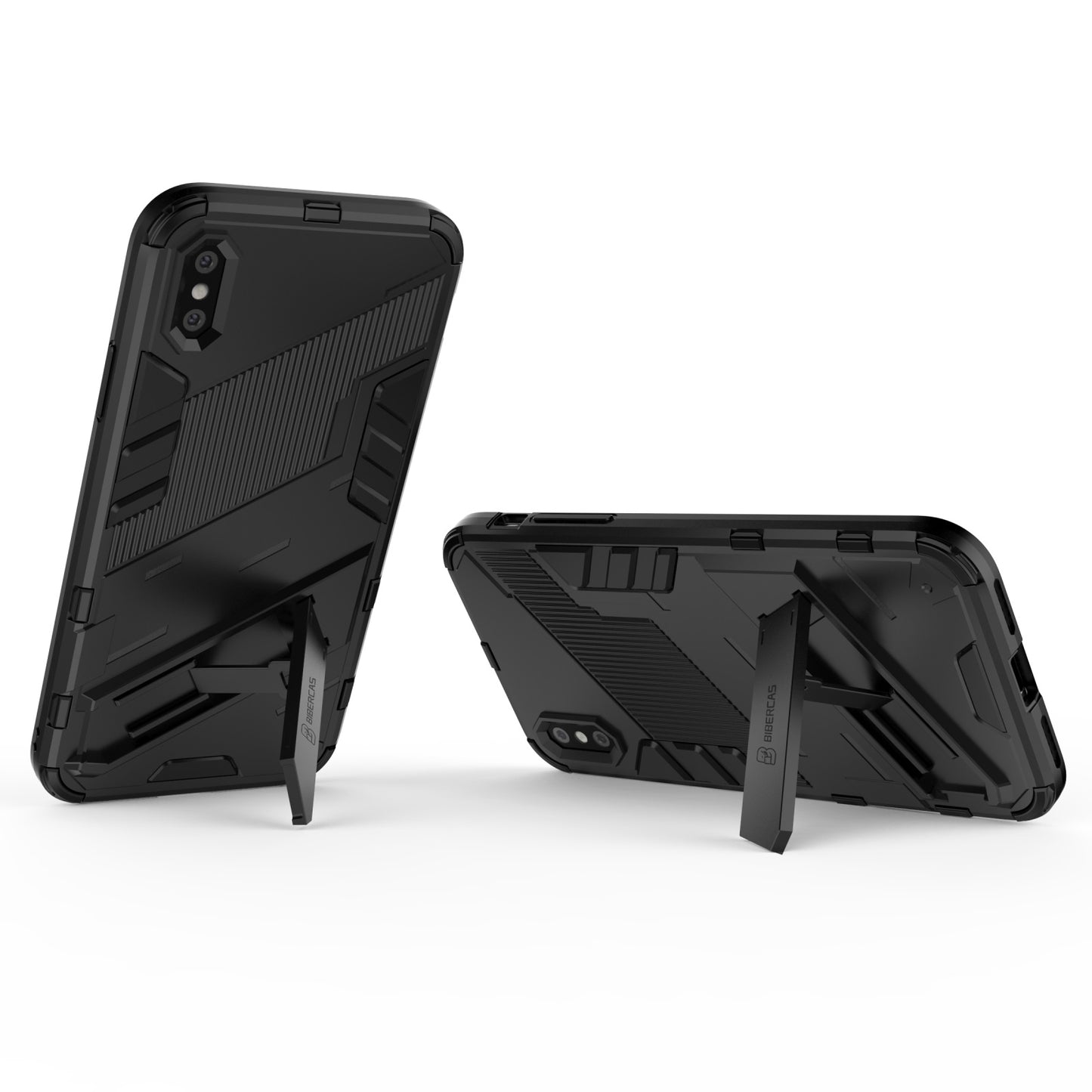 iPhone X/XS Shockproof Phone Case - Punk Armor 2-in-1 PC + TPU with Invisible Holder