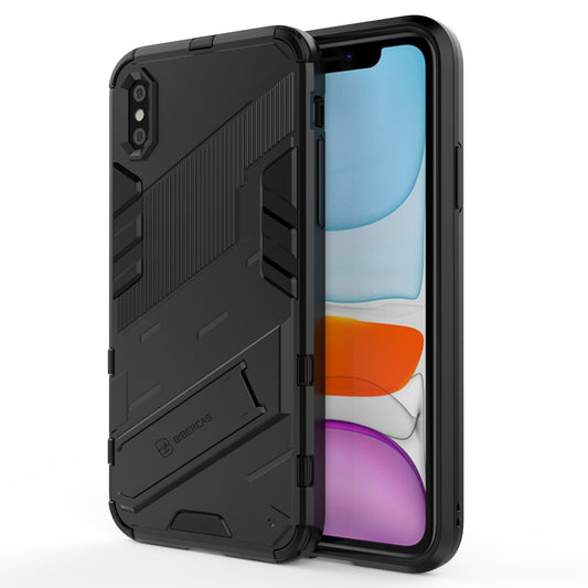 iPhone XR Shockproof Phone Case - Punk Armor 2-in-1 PC + TPU with Invisible Holder
