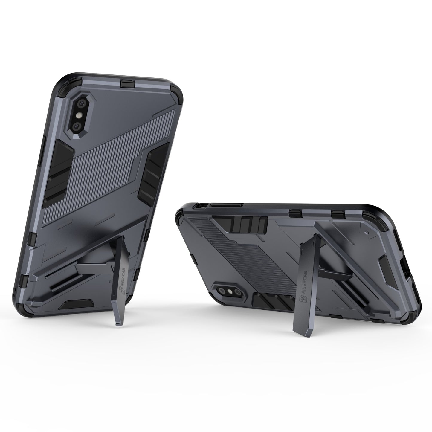 iPhone XR Shockproof Phone Case - Punk Armor 2-in-1 PC + TPU with Invisible Holder