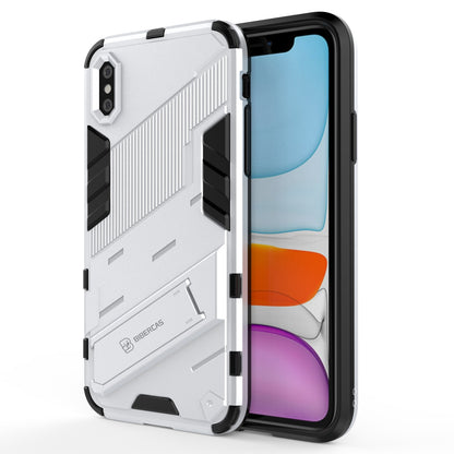 iPhone XR Shockproof Phone Case - Punk Armor 2-in-1 PC + TPU with Invisible Holder