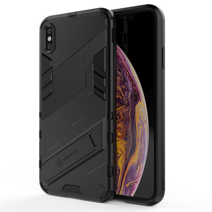 iPhone XS Max Shockproof Phone Case - Punk Armor 2-in-1 PC + TPU with Invisible Holder