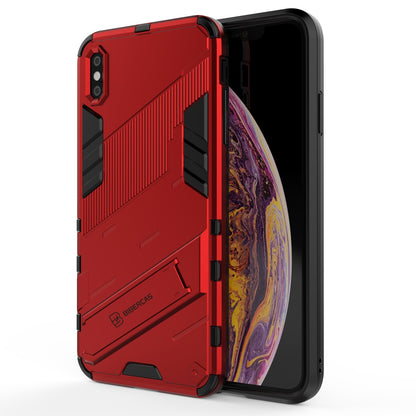 iPhone XS Max Shockproof Phone Case - Punk Armor 2-in-1 PC + TPU with Invisible Holder