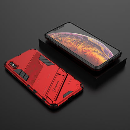 iPhone XS Max Shockproof Phone Case - Punk Armor 2-in-1 PC + TPU with Invisible Holder