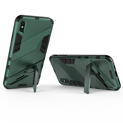 iPhone XS Max Shockproof Phone Case - Punk Armor 2-in-1 PC + TPU with Invisible Holder