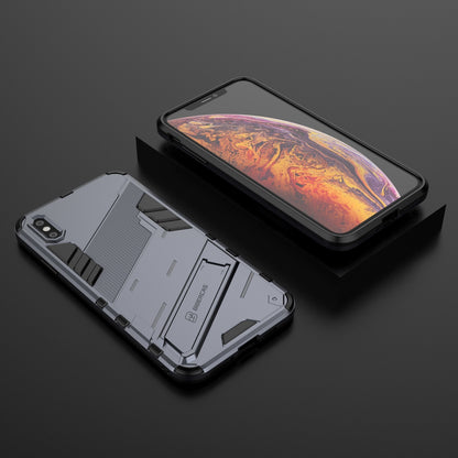 iPhone XS Max Shockproof Phone Case - Punk Armor 2-in-1 PC + TPU with Invisible Holder