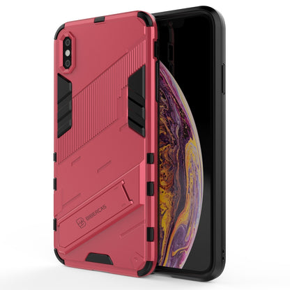 iPhone XS Max Shockproof Phone Case - Punk Armor 2-in-1 PC + TPU with Invisible Holder