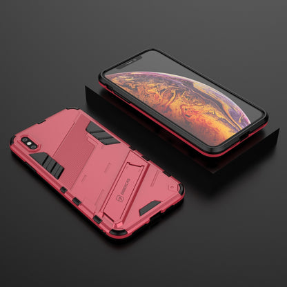 iPhone XS Max Shockproof Phone Case - Punk Armor 2-in-1 PC + TPU with Invisible Holder