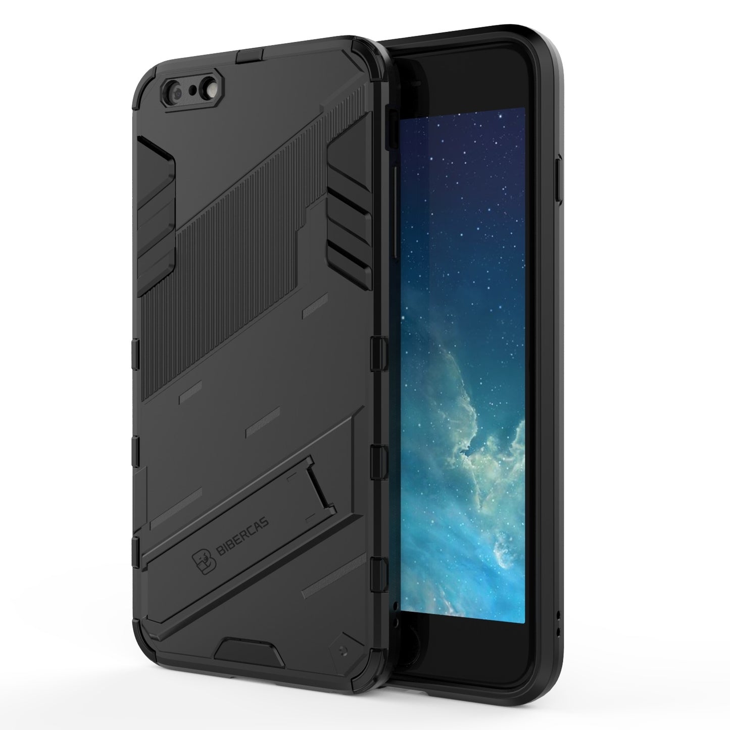 iPhone 6s Plus Shockproof Phone Case - Punk Armor 2-in-1 PC + TPU with Invisible Holder