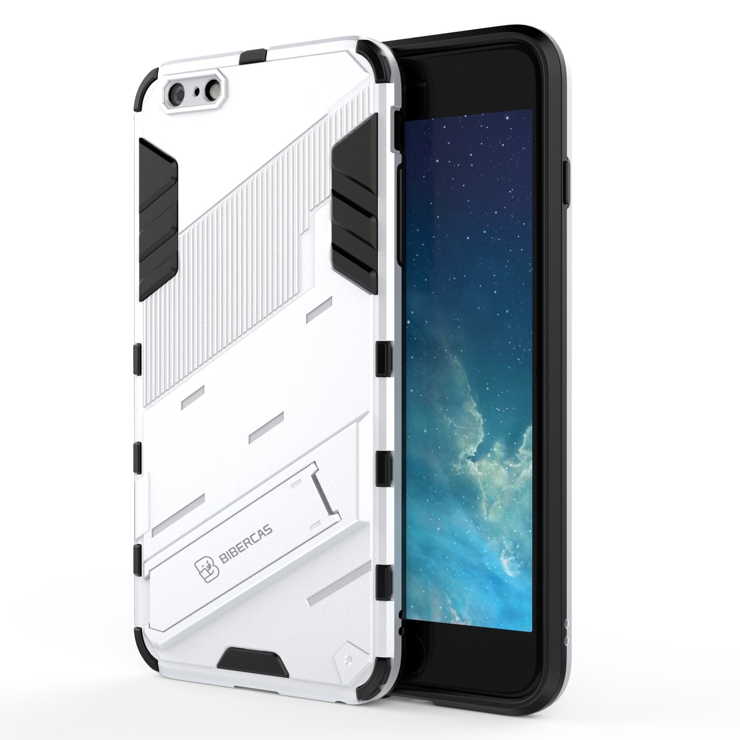 iPhone 6 Plus Shockproof Phone Case - Punk Armor 2-in-1 PC + TPU with Invisible Holder