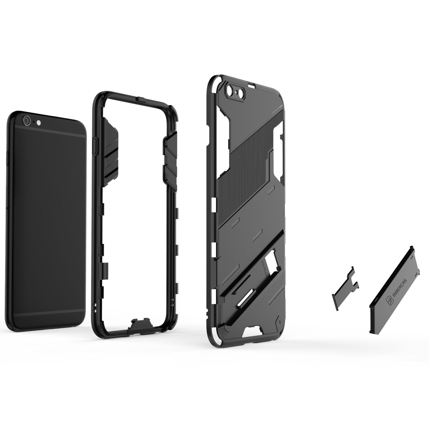 iPhone 6 Plus Shockproof Phone Case - Punk Armor 2-in-1 PC + TPU with Invisible Holder