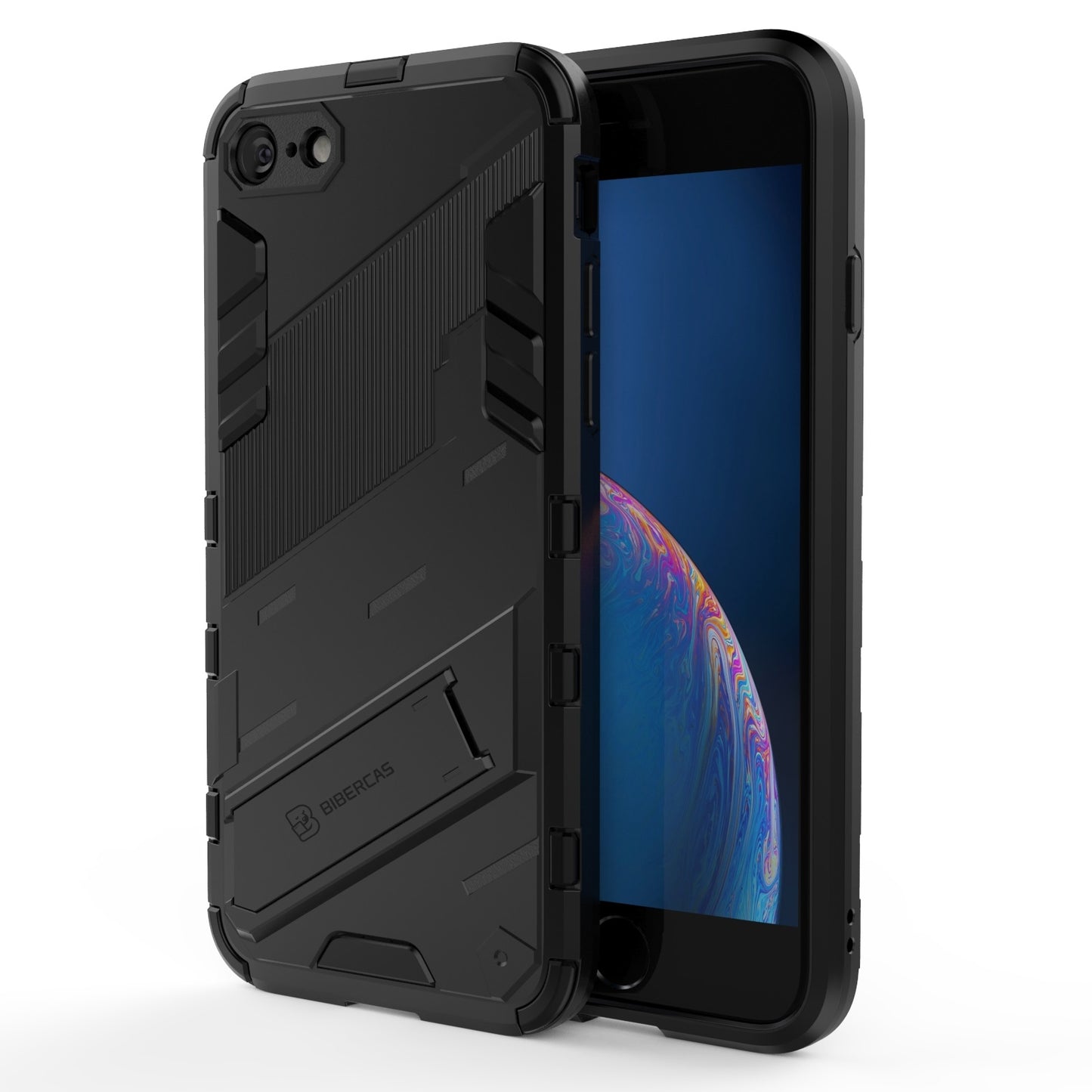 iPhone 7 Shockproof Phone Case - Punk Armor 2-in-1 PC + TPU with Invisible Holder