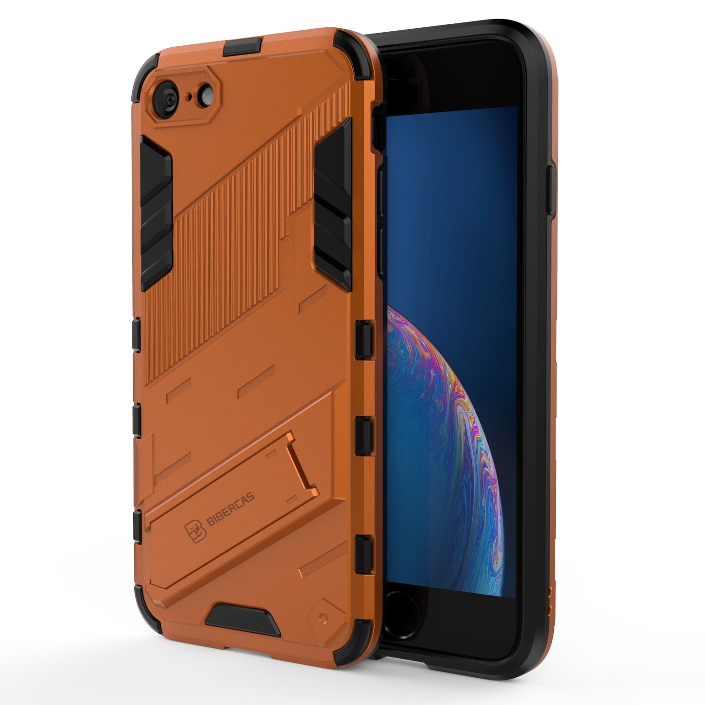 iPhone 7 Shockproof Phone Case - Punk Armor 2-in-1 PC + TPU with Invisible Holder