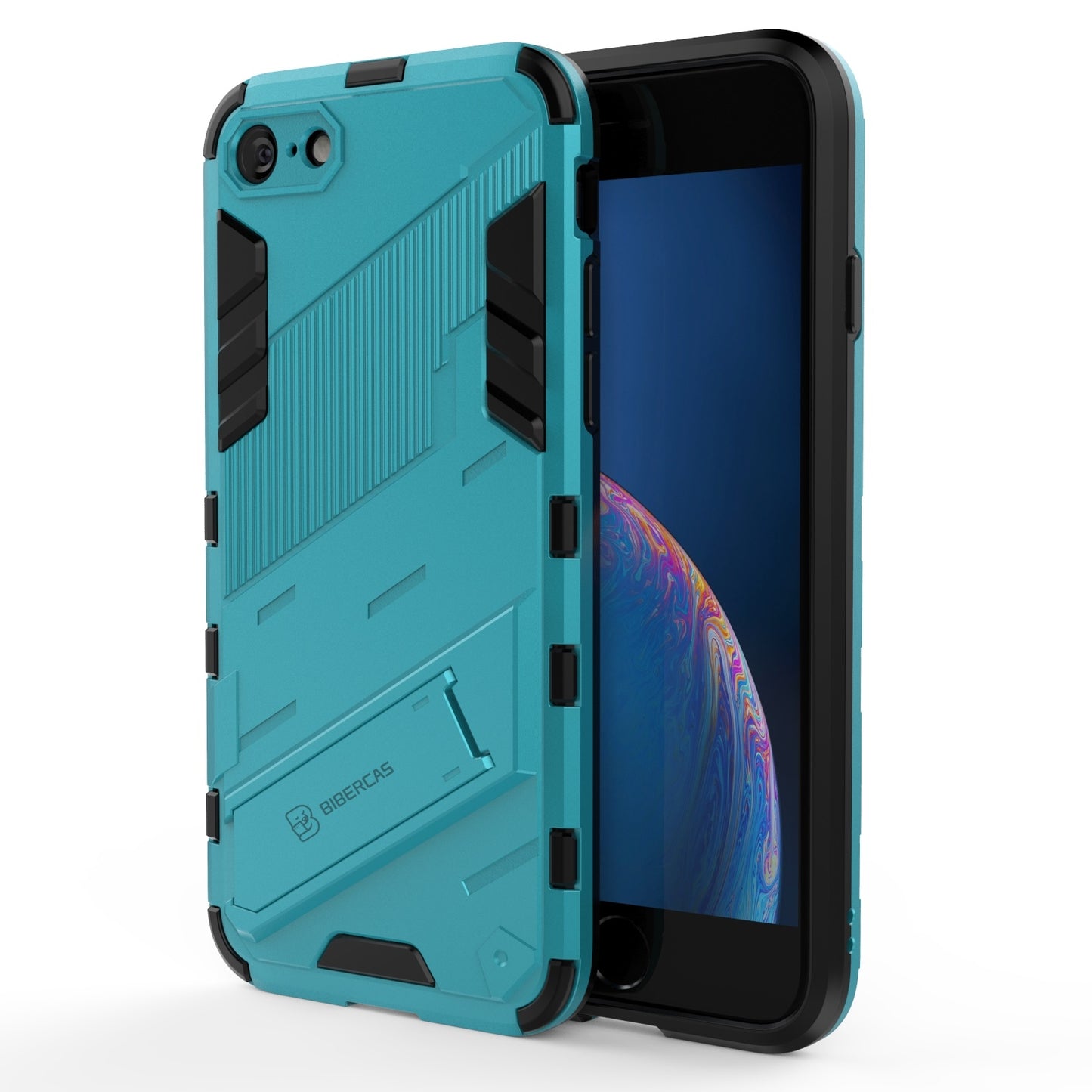 iPhone 7 Shockproof Phone Case - Punk Armor 2-in-1 PC + TPU with Invisible Holder