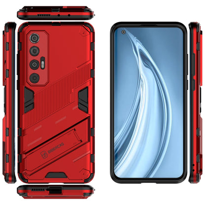 Xiaomi Mi 10S Shockproof Phone Case - Punk Armor 2-in-1 PC + TPU with Invisible Holder