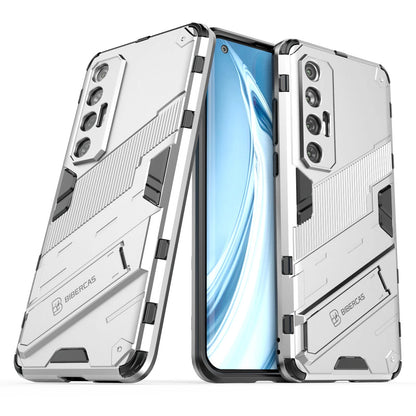 Xiaomi Mi 10S Shockproof Phone Case - Punk Armor 2-in-1 PC + TPU with Invisible Holder