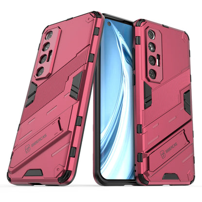 Xiaomi Mi 10S Shockproof Phone Case - Punk Armor 2-in-1 PC + TPU with Invisible Holder