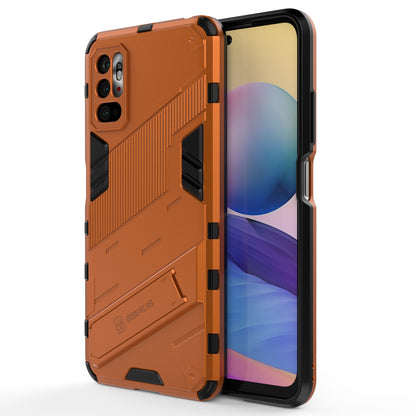 Xiaomi Redmi Note 10 5G Shockproof Phone Case - Punk Armor 2-in-1 PC + TPU with Invisible Holder