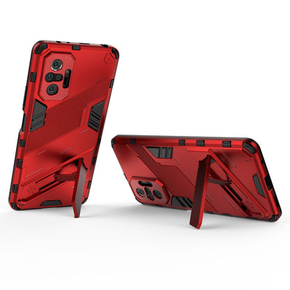 Xiaomi Redmi Note 10 Pro Shockproof Phone Case - Punk Armor 2-in-1 PC + TPU with Invisible Holder