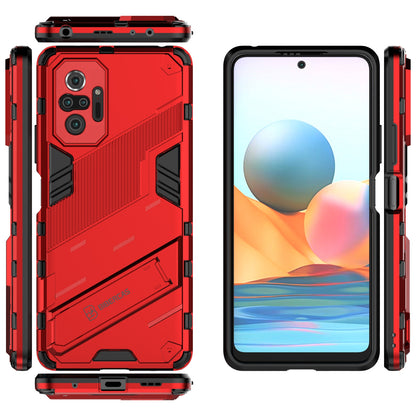 Xiaomi Redmi Note 10 Pro Shockproof Phone Case - Punk Armor 2-in-1 PC + TPU with Invisible Holder