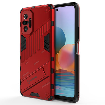 Xiaomi Redmi Note 10 Pro Shockproof Phone Case - Punk Armor 2-in-1 PC + TPU with Invisible Holder