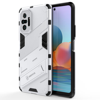 Xiaomi Redmi Note 10 Pro Shockproof Phone Case - Punk Armor 2-in-1 PC + TPU with Invisible Holder