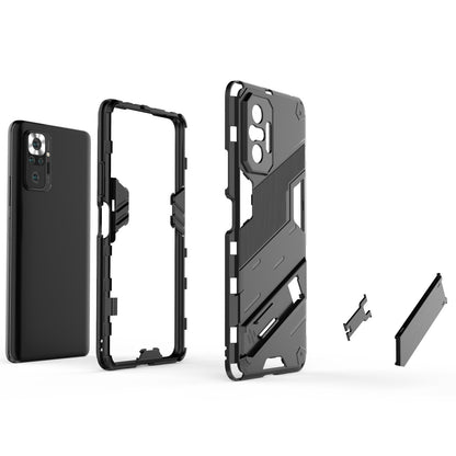 Xiaomi Redmi Note 10 Pro Shockproof Phone Case - Punk Armor 2-in-1 PC + TPU with Invisible Holder